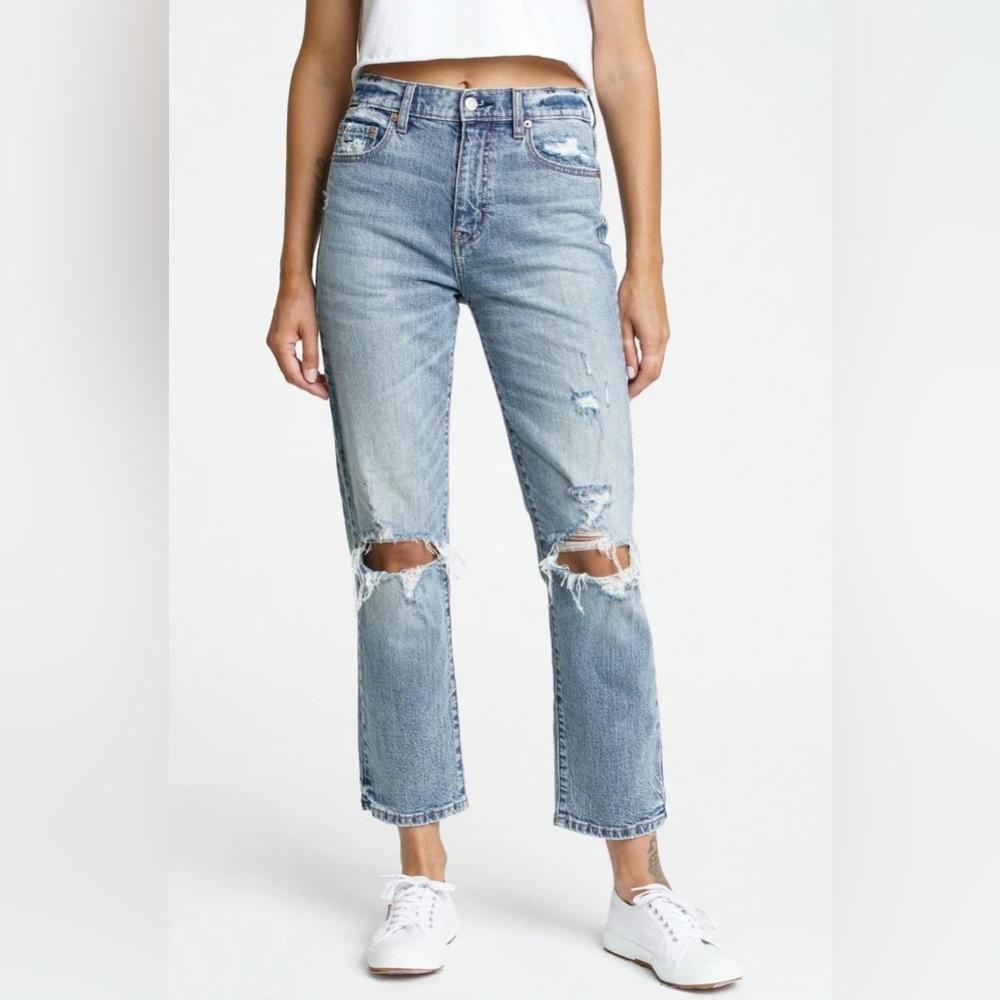 Daze Denim High Rise Straight Up Karma Distressed New Jeans, size 31 NWT